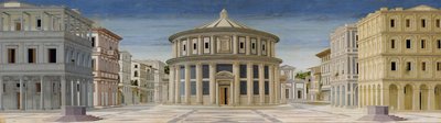 1470年以降の理想的な都市、または神の都市の眺め 作： Luciano Laurana